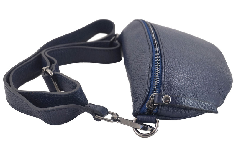 Saszetka / nerka skórzana młodzieżowa - Czarna