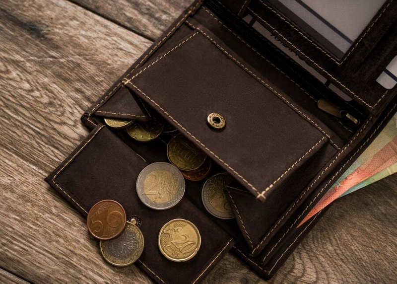 Duży skórzany portfel z indywidualnym wzorem