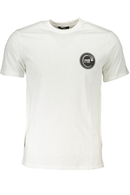 T-SHIRT MĘSKI Z KRÓTKIM RĘKAWEM KLASY CAVALLI BIAŁY