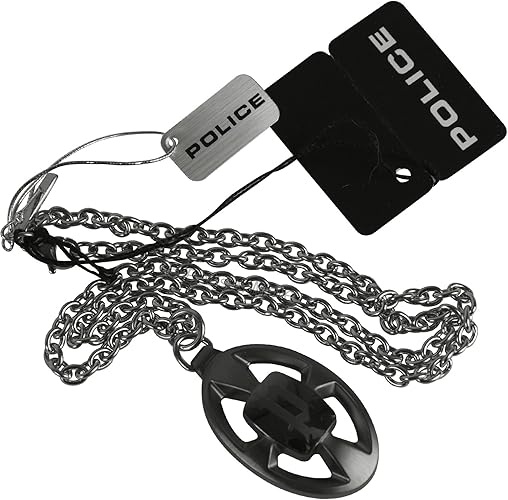 JEWELER'S POLICE PJ25319PSU02. Naszyjnik, Kolor czarny. Mężczyzna.