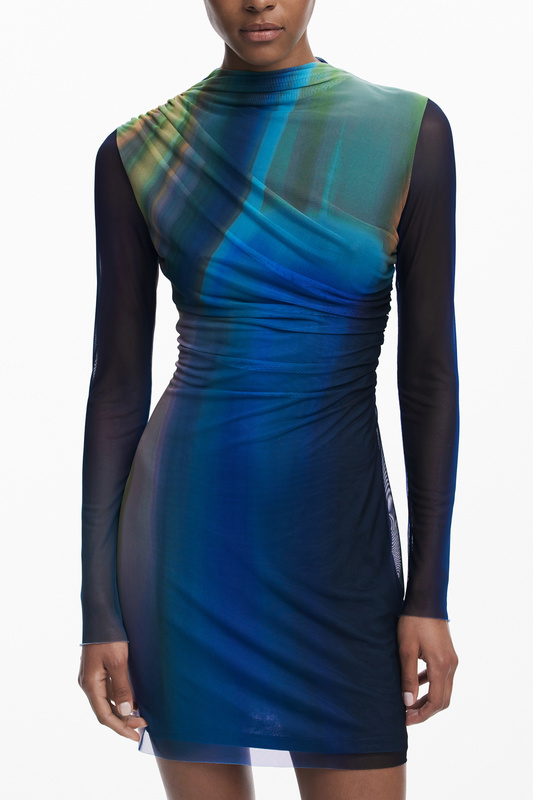 KR�TKA SUKIENKA DAMSKA DESIGUAL W KOLORZE NIEBIESKIM