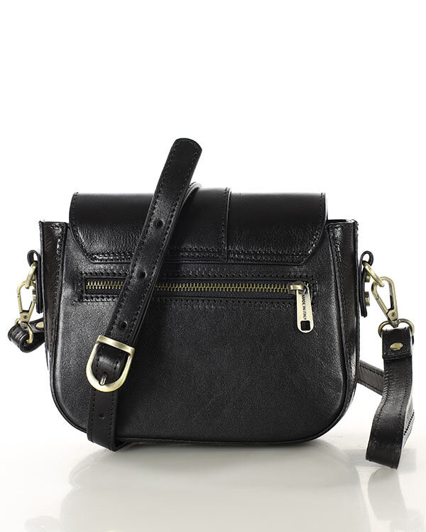 Torebka skórzana crossbody bag MAZZINI VERONA - czarna