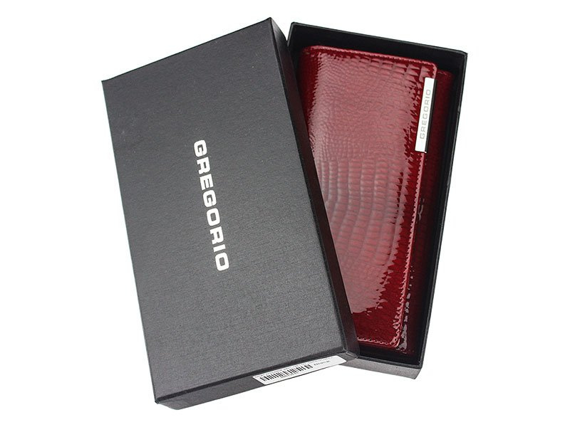 Gregorio damski portfel skóra naturalna podłużny klasyczny skóra krokodyla