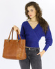 Torebka do ręki kuferek genuine leather made in Italy - MARCO MAZZINI camelowa