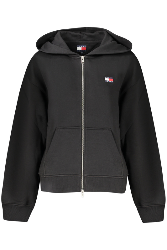 TOMMY HILFIGER DAMSKA BLUZA Z ROZPINANYM NA ZAMEK CZARNY