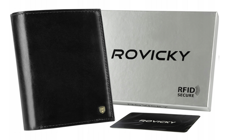 Elegancki Skórzany męski portfel Rovicky z RFID