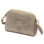 Dwukomorowa damska listonoszka skórzana zamszowa torebka na ramię Luka