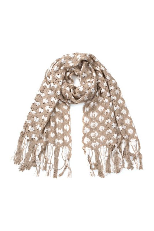 Szal Włóczkowe kokardki