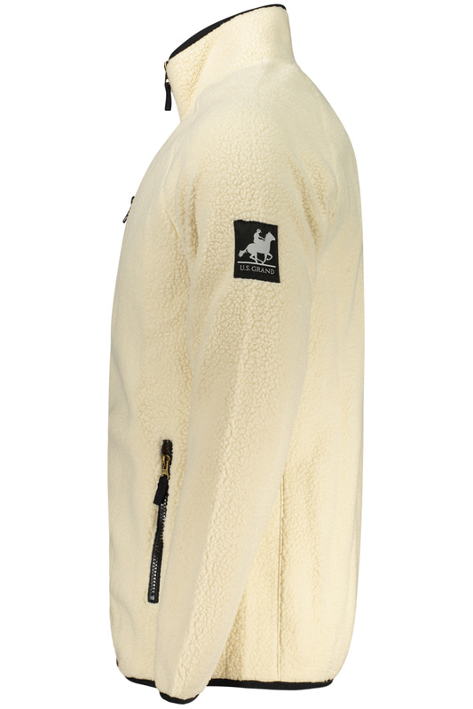 BIA�A BLUZA M�SKA Z ROZPINANYM NA ZAMEK BEZ SZYI US GRAND