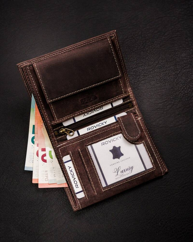 Skórzany męski portfel Wild N4-CHM-NL RFID