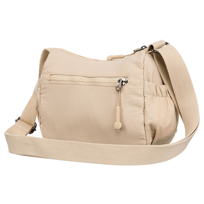 Beżowa listonoszka damska wykonana z poliestru - Peterson