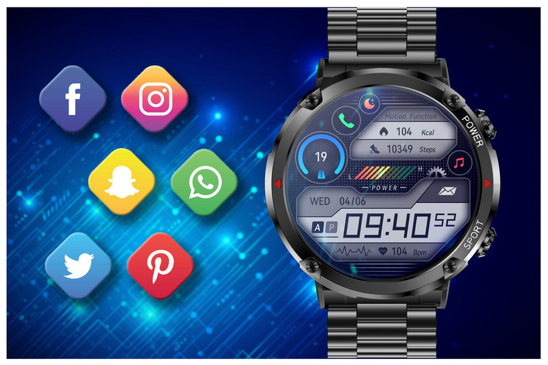SMARTWATCH MĘSKI GRAVITY GT21-1 - BLUETOOTH CALL, DODATKOWY PASEK (sg025a)