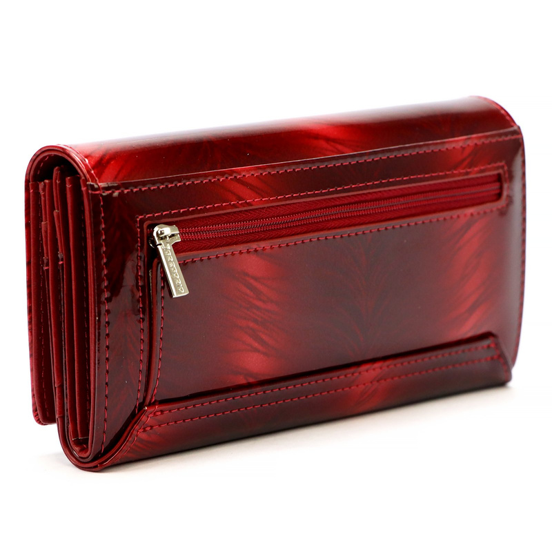 Gregorio duży damski portfel skóra naturalna lakierowana portmonetka