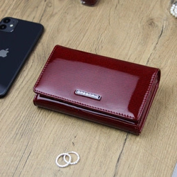 Zgrabny lakierowany damski portfel marki Gregorio