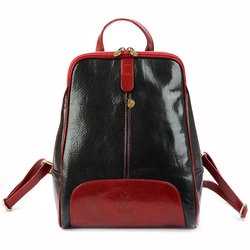 Florence Miejski Damski plecak skóra naturalna z kieszeniami na suwak