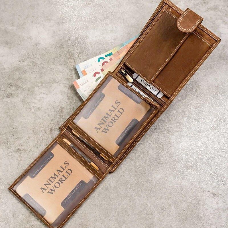 Skórzany męski portfel Wild ANIMALS N992L-CHM-SHE