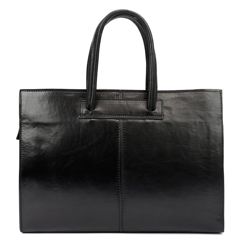 Florence Duża Damska skórzana torebka na dokumenty do pracy z paskiem