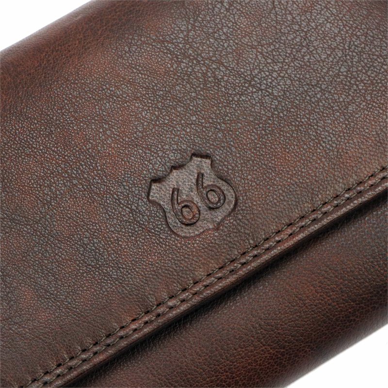 Route 66 damski portfel podłużny skóra naturalna pojemna portmonetka