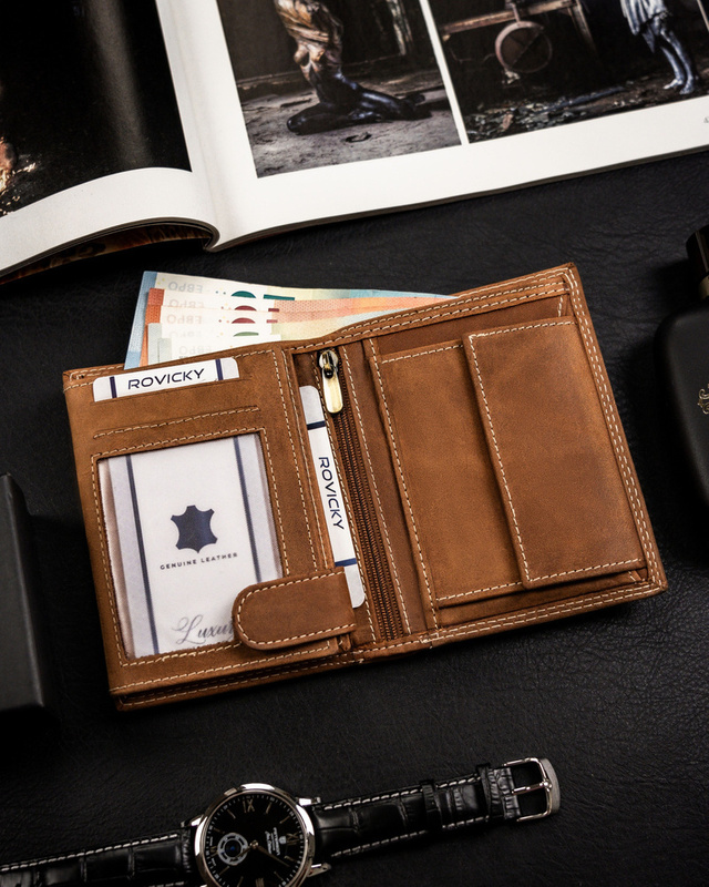 Duży skórzany portfel z indywidualnym wzorem