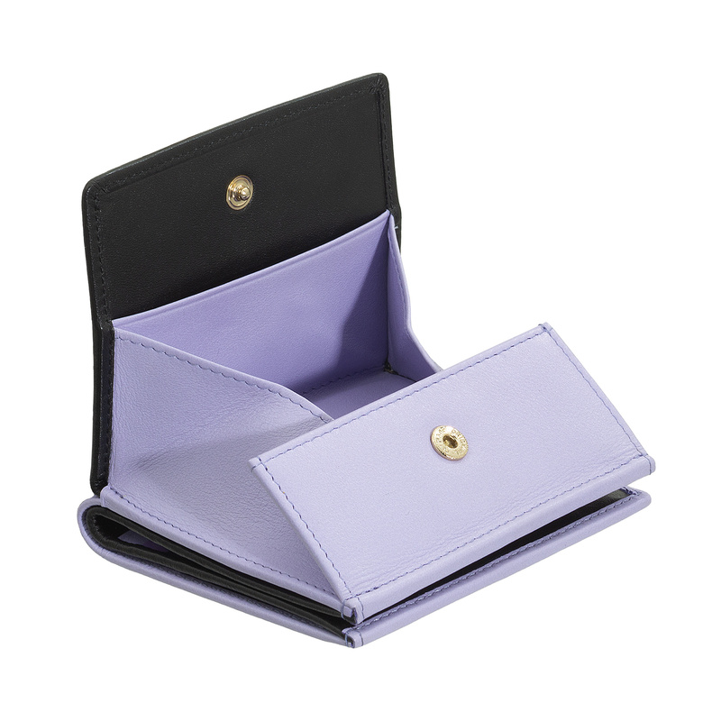 DuDu portmonetka portfel skóra naturalna Mała kontrastujące kolory RFID