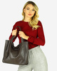 Modna torebka damska skórzany shopper bag - MARCO MAZZINI Portofino Max ciemny brąz caffe