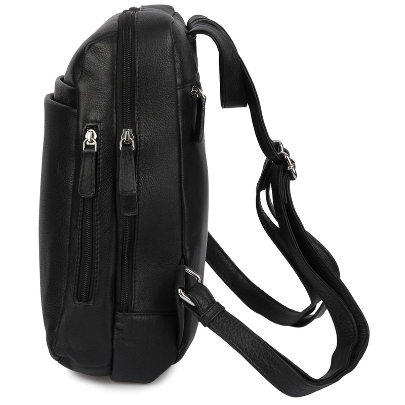 Plecak skórzany damski miejski elegancki duży A4 czarny Beltimore P17