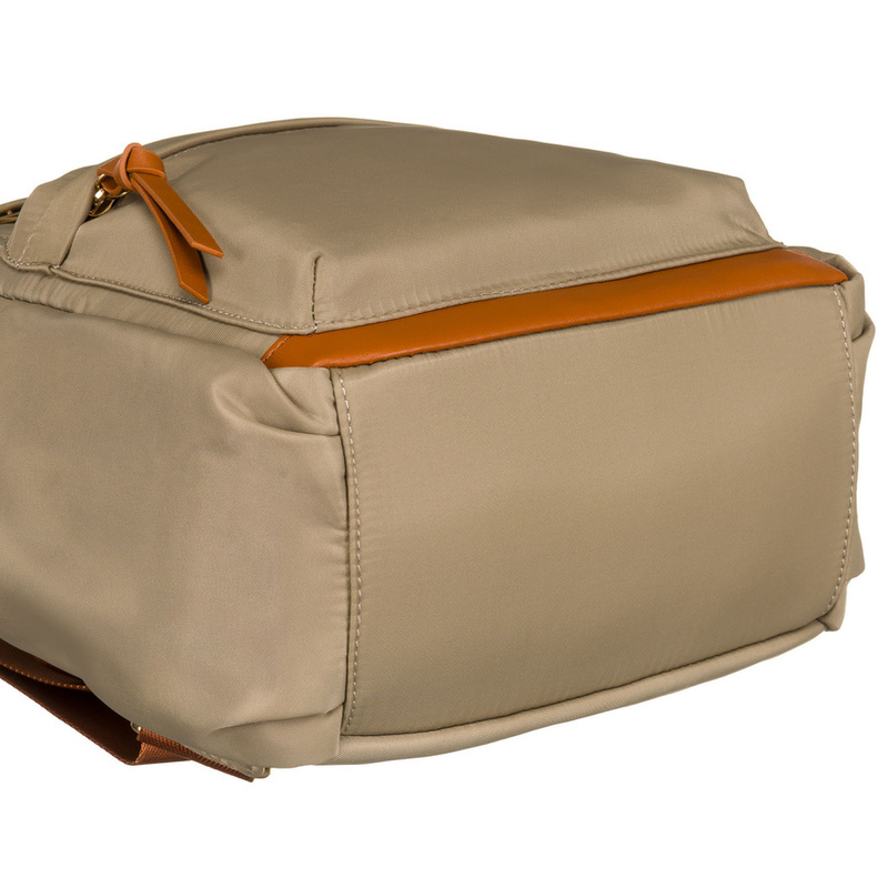 Praktyczny plecak miejski w kolorach khaki i brązowym, zamykany na suwak - Peterson