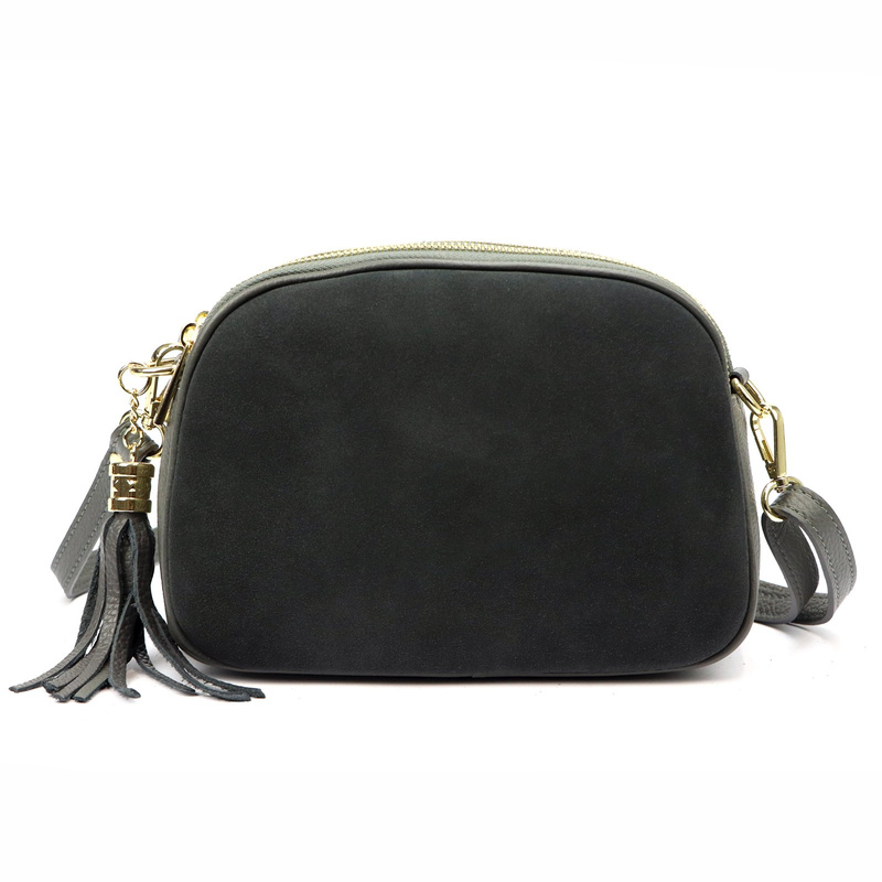 Vera Pelle listonoszka damska skóra naturalna zamsz trzykomorowa kieszenie