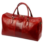 Gregorio Podróżna duża torba skórzana weekendowa dopinany pasek kieszenie