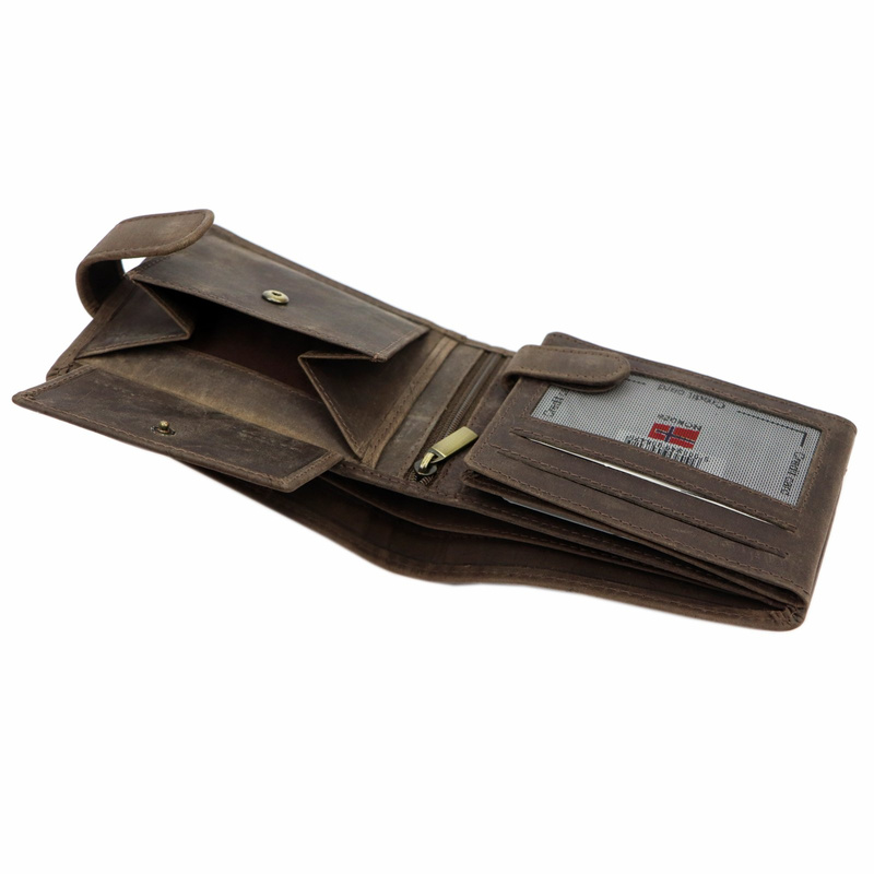 Nordee poziomy portfel skóra naturalna męski rozbudowana portmonetka