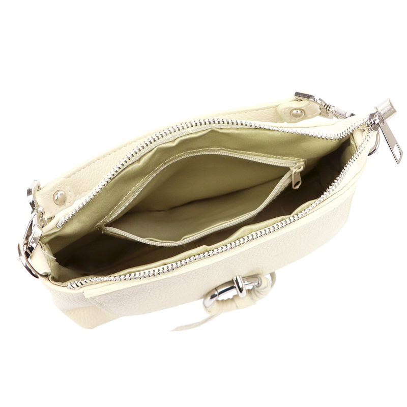 Luka Skórzana mała damska torebka na ramię listonoszka z paskiem