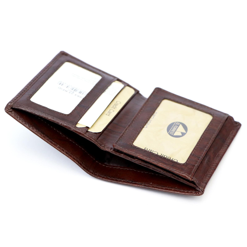 EL FORREST męskie etui na karty i dokumenty skórzane pionowe ochrona RFID