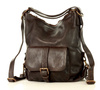 Torba skórzana dla wymagających z opcją plecak old school leather bag - MARCO MAZZINI ciemny brąz caffe