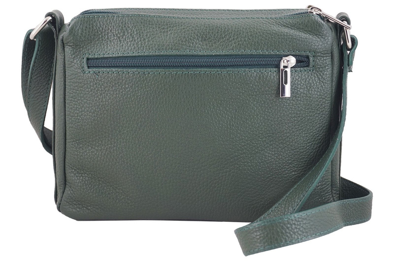 Listonoszka skórzana z kieszeniami - Szara jasna