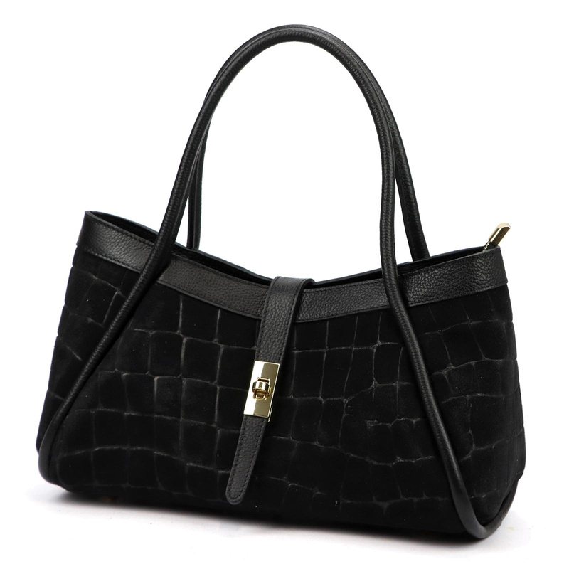 Skórzana torebka Camilla PREMIUM 10.014 CROCO z paskiem