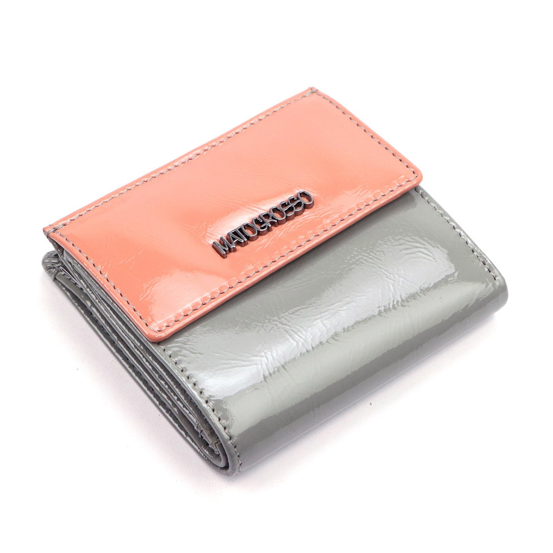 Mato Grosso mała damska portmonetka skóra naturalna lakierowana RFID