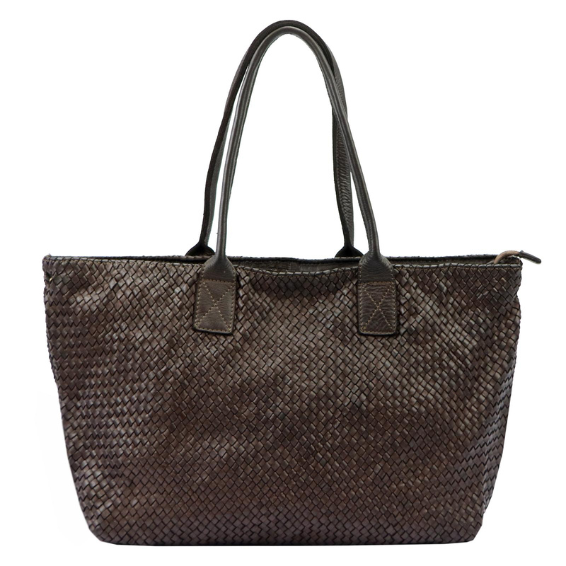 VS Pleciona shopperbag damska Damska torebka na ramię ze skóry naturalnej