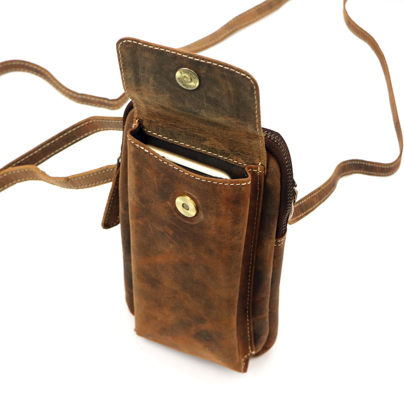 Nordee męska saszetka skóra naturalna mała torba na ramię z kieszeniami