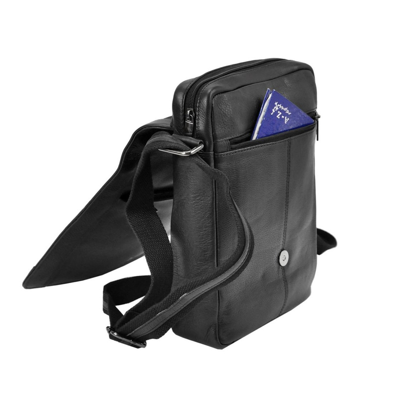 Pierre Andreus męska saszetka torba z klapką ze skóry naturalnej Codzienna