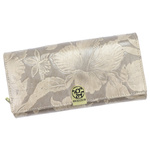 Gregorio podłużny damski portfel duży skóra naturalna kwiatowy wzór