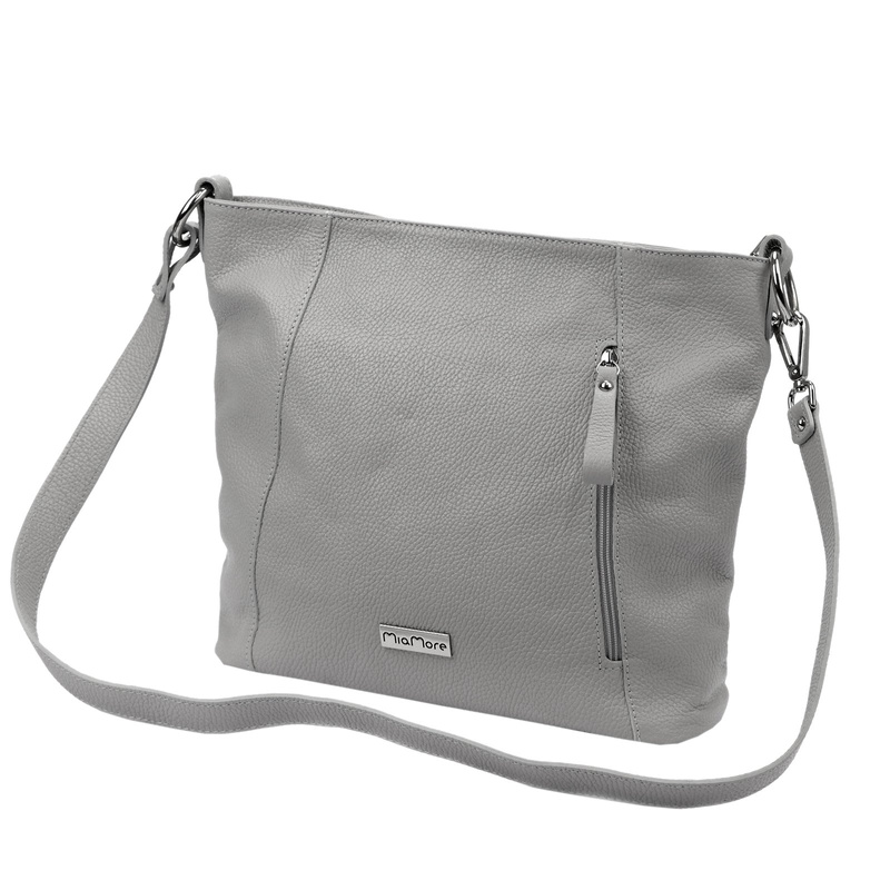 MiaMore damska torebka na ramię shopperbag skórzana z kieszeniami