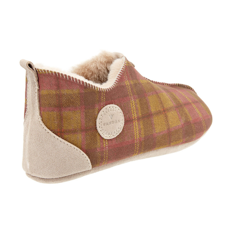 Kapcie damskie OXFORD Tartan czerwone