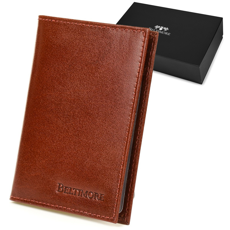 Etui na dokumenty karty brąz skórzane slim Beltimore G95