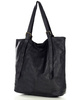 Torebka damska shopper z regulacją rączek skóra old pelle - MARCO MAZZINI czarny