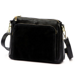 Luka damska listonoszka na ramię skóra naturalna dwie komory trzy kieszenie