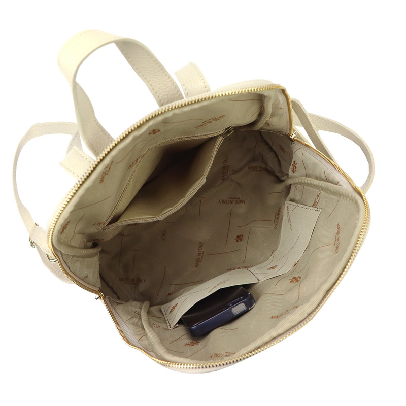 Damski miejski pojemny plecak z prawdziwej skóry z kieszeniami MiaMore