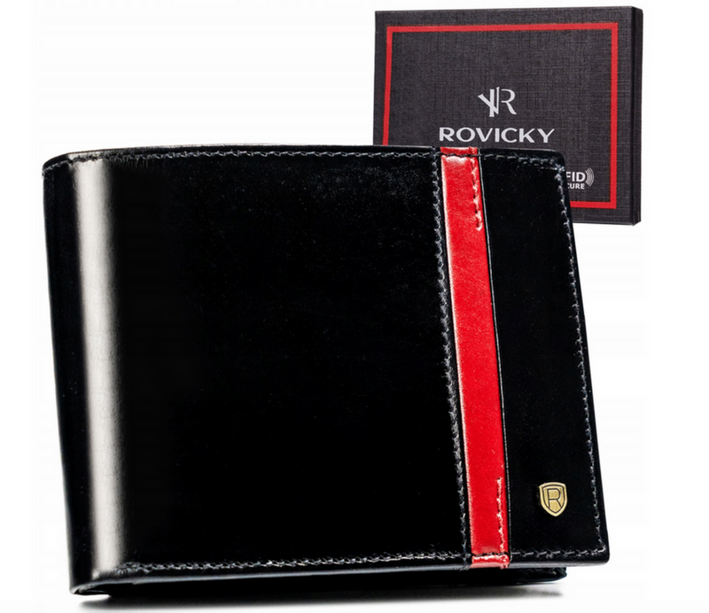 Kompaktowy męski skórzany portfel z RFID Rovicky