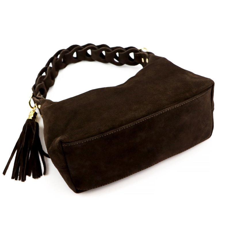 Vera Pelle zamszowa skóra naturalna damska listonoszka torebka na ramię