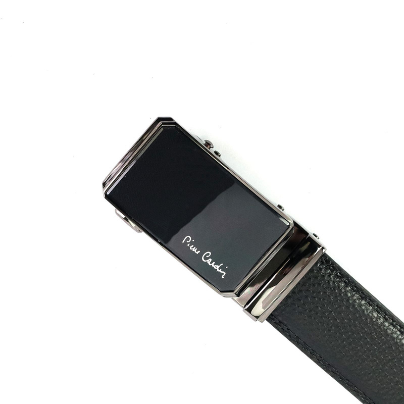 Pierre Cardin pasek do spodni męski czarny skórzany klamra automatyczna