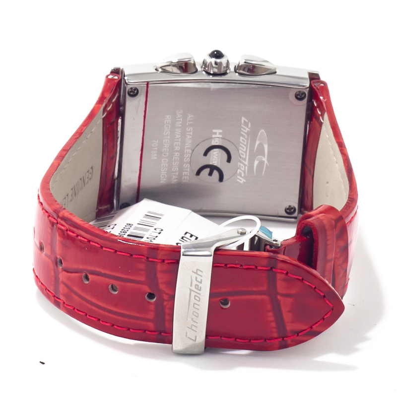Zegarek CHRONOTECH CT7018B-05. Kwarcowy, Kolor czerwony. Kobieta.